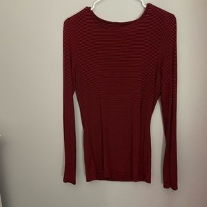 black and red stripped shirt